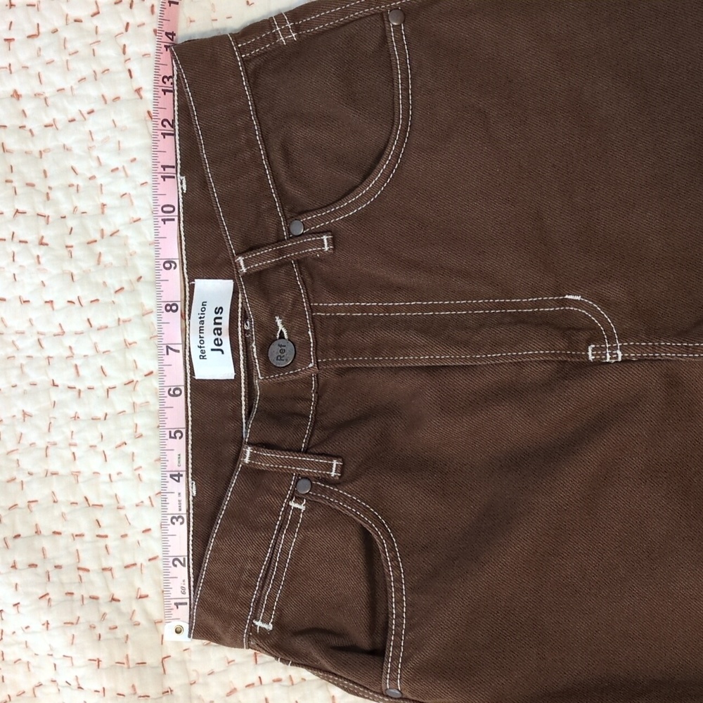 Reformation Cowboy High Rise Straight Jeans - Chocolate 27 - Picture 4 of 11